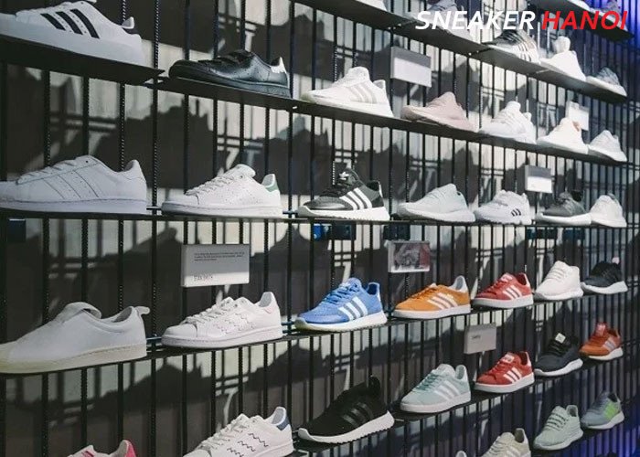 Không gian trưng bày giày sneaker tại cửa hàng uy tín ở Hải Phòng