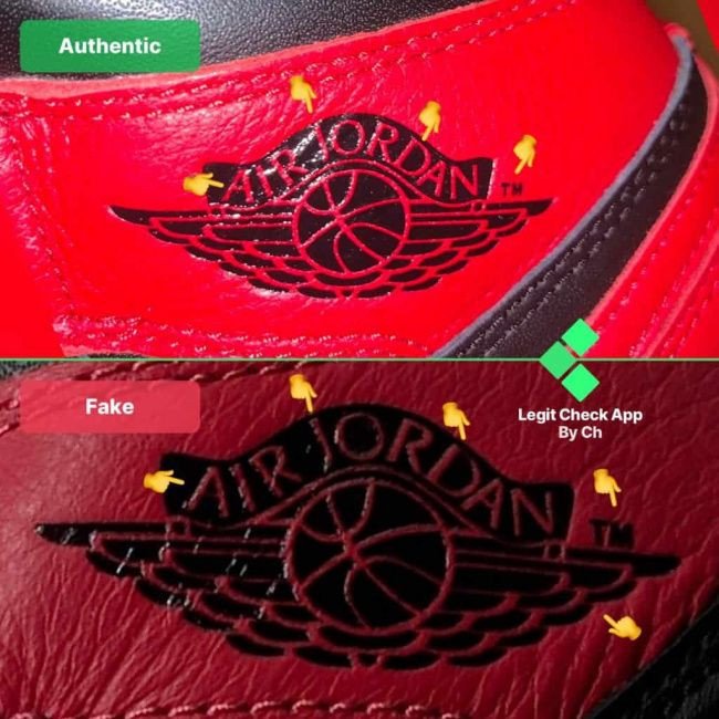 Kiểm tra độ dày ký tự TM và đường nối R-D trên logo Jordan Wings