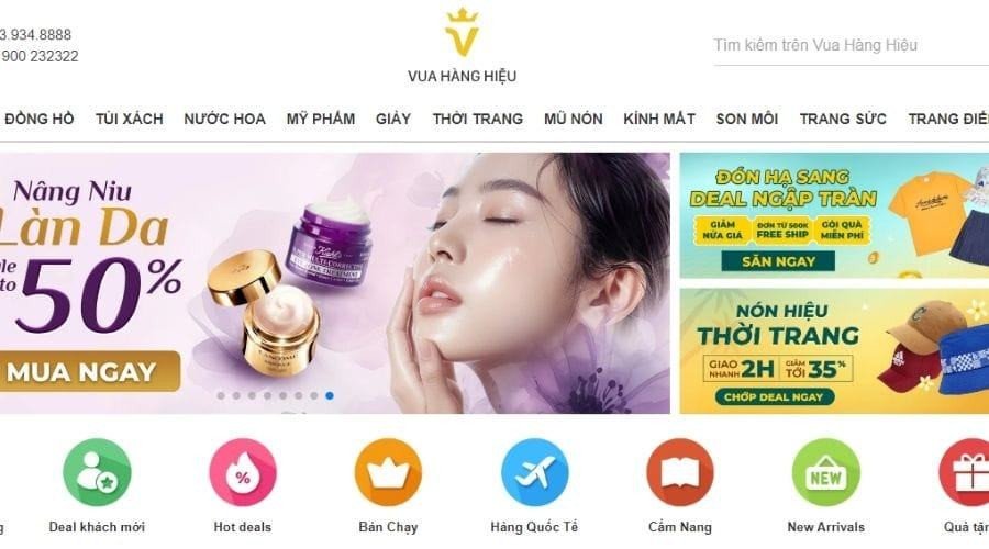 Logo và giao diện Vua Hàng Hiệu