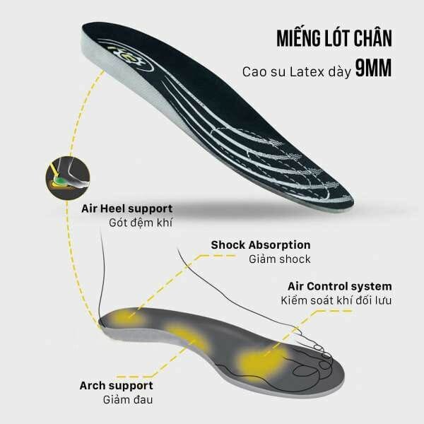 Lót giày bảo hộ nam trung êm ái, giảm chấn động cho đôi chân