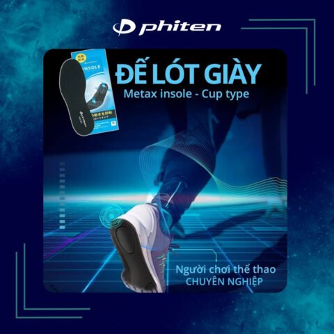 Lót giày sức khỏe Phiten với thiết kế công thái học nâng đỡ bàn chân