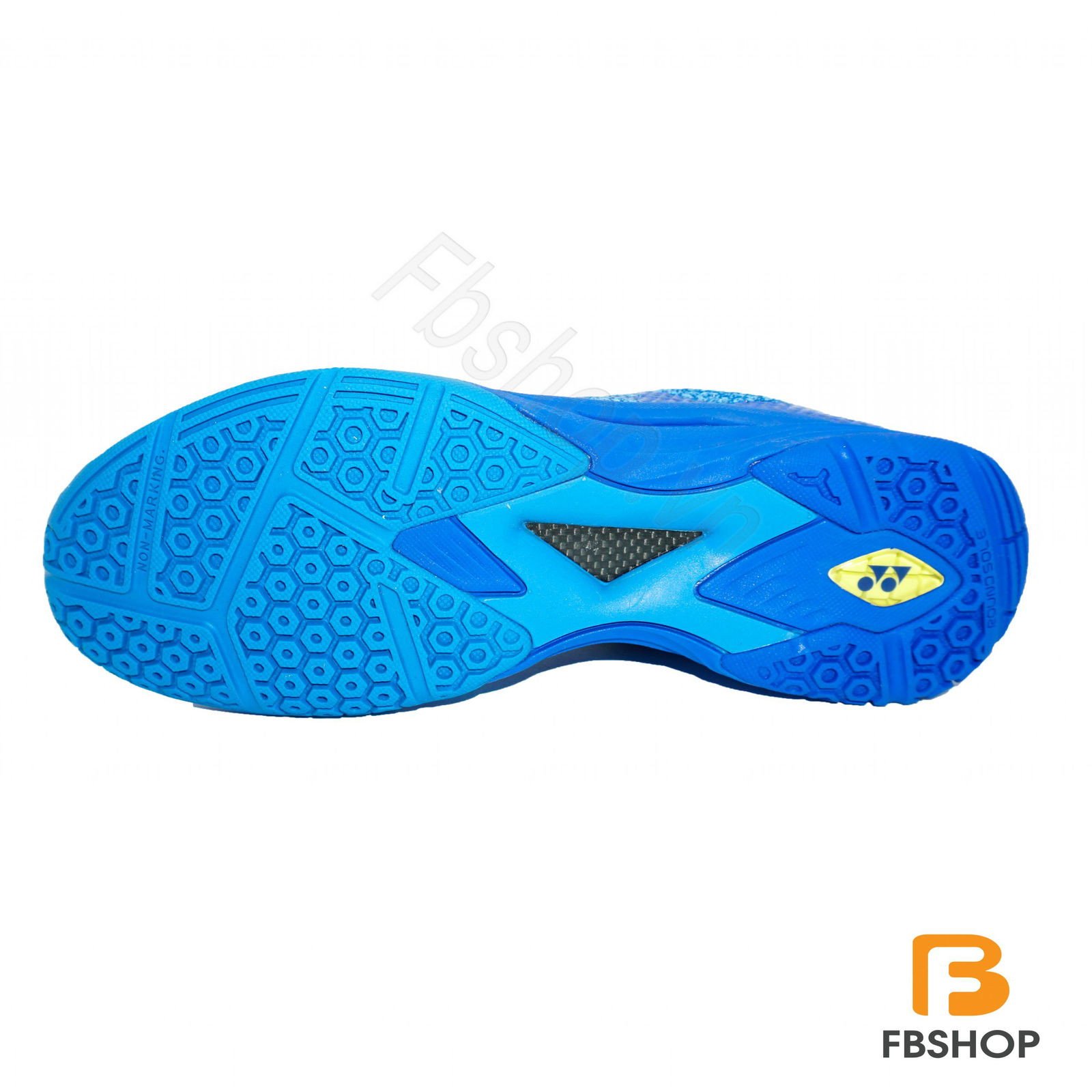 Mặt bên của giày Yonex Aerus 3 xanh, thể hiện chất liệu thông thoáng