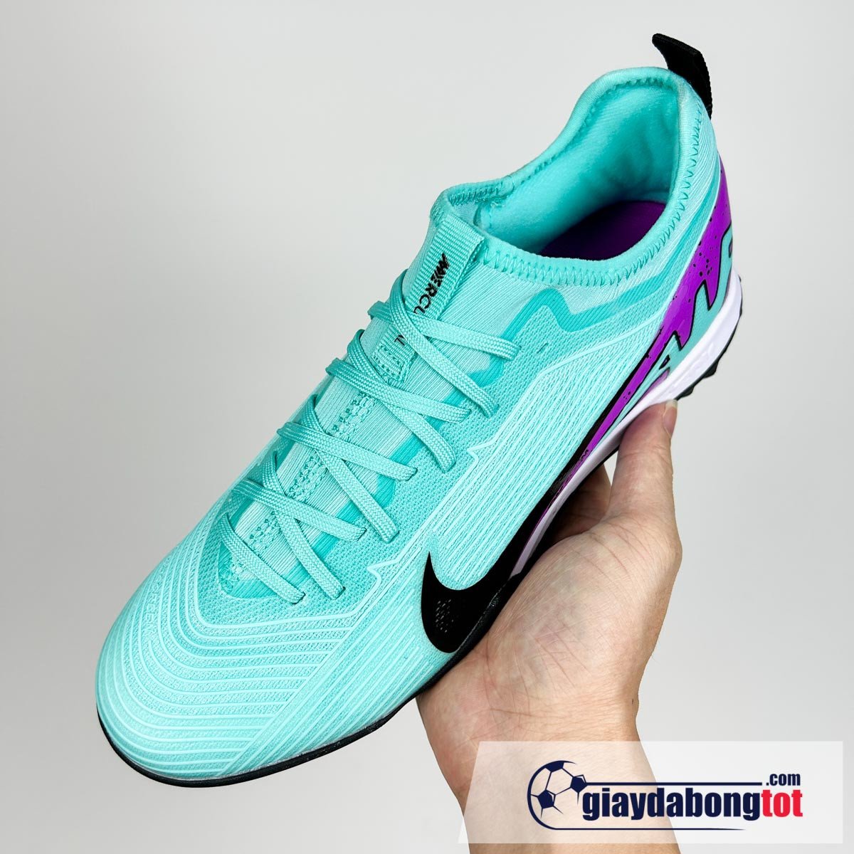 Mẫu giày bóng đá Nike Mercurial Vapor 15 Pro TF Superfake xanh ngọc tím