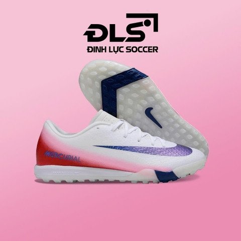 Mẫu giày đá bóng chất lượng Nike Mercurial Vapor 16 Academy màu trắng đỏ xanh, đế Zoom TF, tăng cường tốc độ.