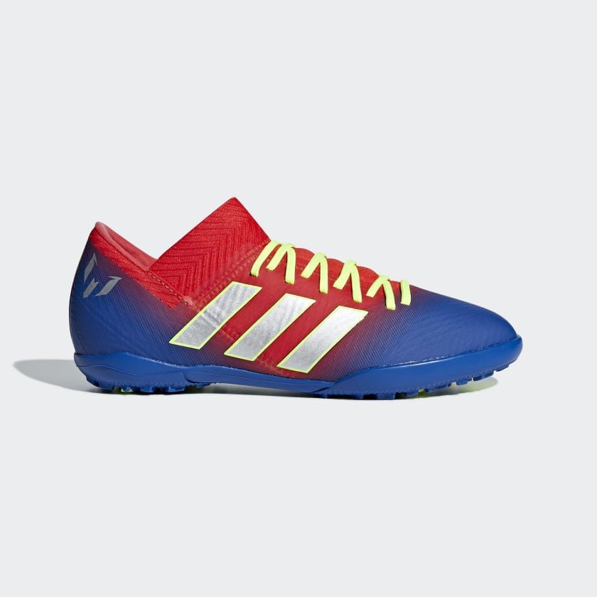 Mẫu giày đá bóng Messi chính hãng Adidas Nemeziz Tango 18.3 TF với thiết kế đỏ xanh mạnh mẽ