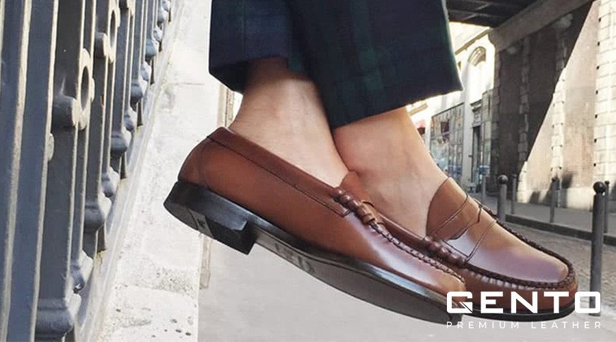 Mẫu giày Loafer nam da bò cho chú rể hiện đại