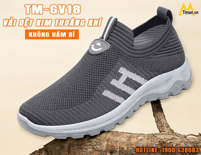 Mẫu giày lười đẹp vải dệt kim thoáng khí