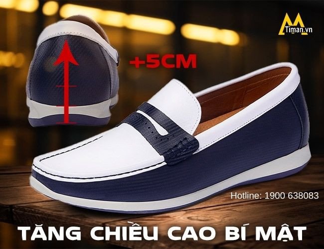 Mẫu giày lười nam đế cao tinh tế, giúp tăng chiều cao và cải thiện vóc dáng tự nhiên