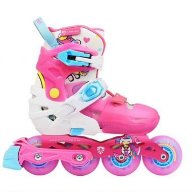 Mẫu giày patin cho bé Flying Eagle L6 màu hồng, có thể điều chỉnh kích cỡ