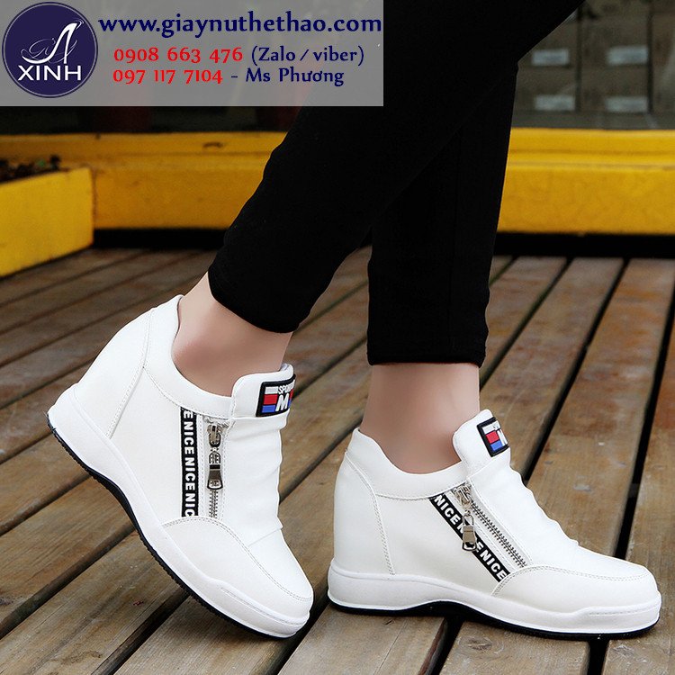 Mẫu giày sneaker nữ độn đế Hàn Quốc phong cách năng động