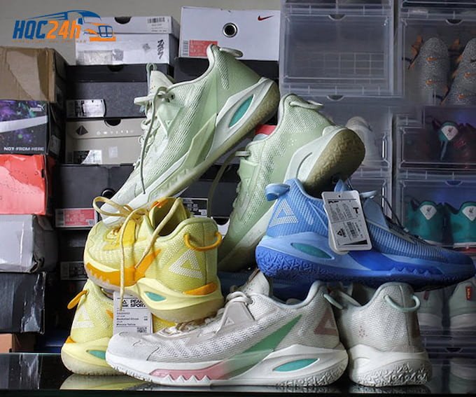 Mẫu giày thể thao Peak màu đỏ đen với thiết kế khỏe khoắn, phù hợp cho các hoạt động thể thao cường độ cao