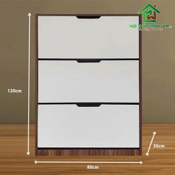 Mẫu tủ giày dép thông minh hiện đại với nhiều ngăn chứa, giúp sắp xếp gọn gàng