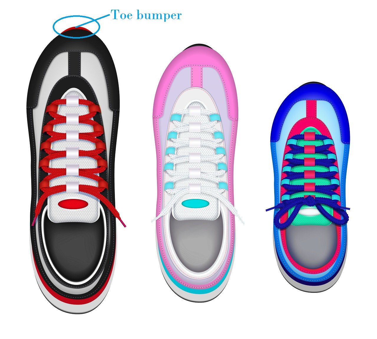 Miếng gia cố mũi giày (toe bumper) bảo vệ đầu giày sneaker khỏi mài mòn và va đập