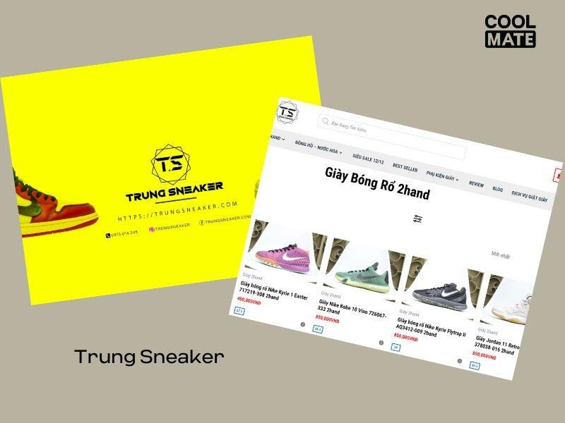 Một kệ trưng bày giày bóng rổ 2hand tại Trung Sneaker với nhiều mẫu mã đa dạng.