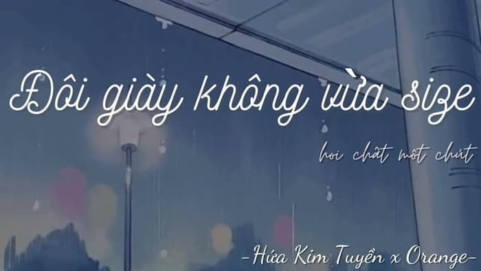 Nghệ sĩ Orange và Hứa Kim Tuyền trên ảnh bìa ca khúc Đôi Giày Không Vừa Size