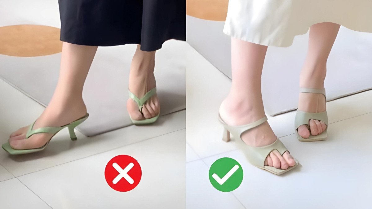 Người đàn ông đang thử giày, minh họa việc lựa chọn kích cỡ giày đúng cho chân có đặc điểm riêng.