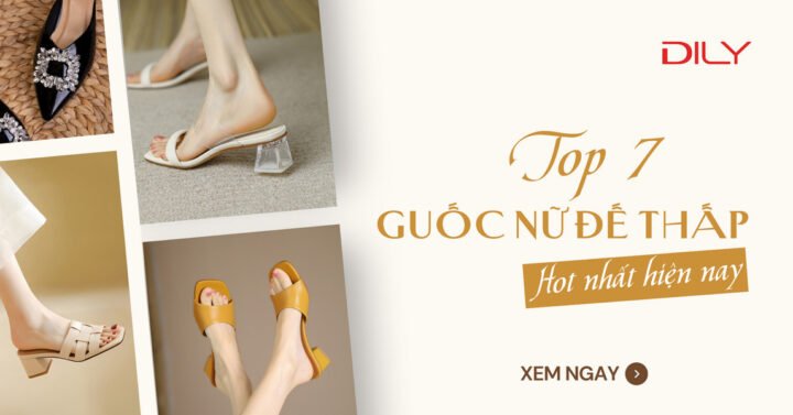 Người phụ nữ sành điệu đi giày bít mũi nữ đế thấp màu kem