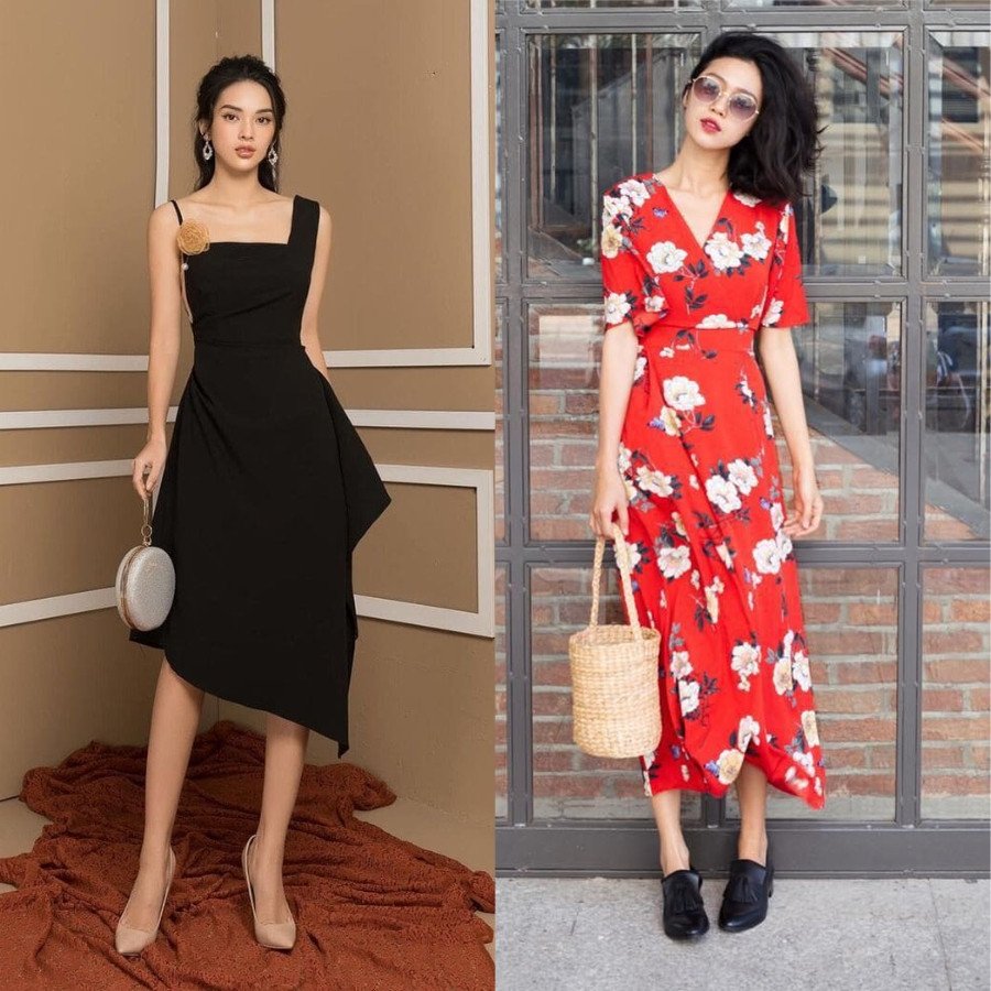 Nhiều mẫu giày cao gót đa dạng màu sắc và kiểu dáng, là lựa chọn lý tưởng khi mặc đầm dài mang giày gì