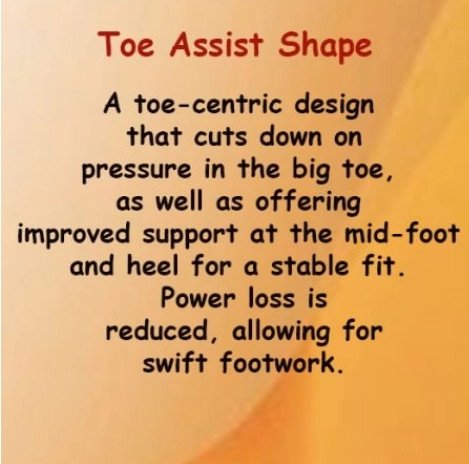 Phân tích công nghệ Toe Assist Shape tối ưu sự vừa vặn và ổn định cho ngón chân khi mang giày cầu lông