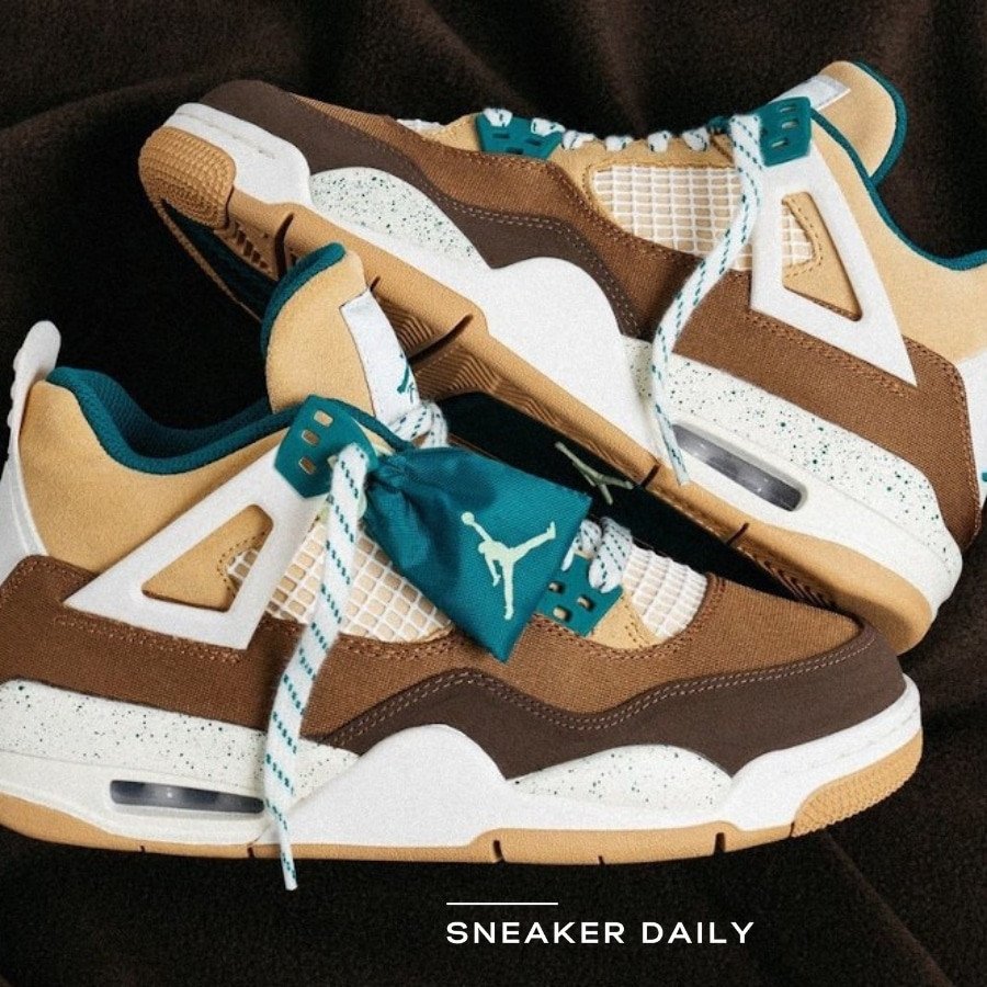 Phiên bản Air Jordan 4 Retro Cacao Wow màu sắc độc đáo trên nền chất liệu cao cấp.