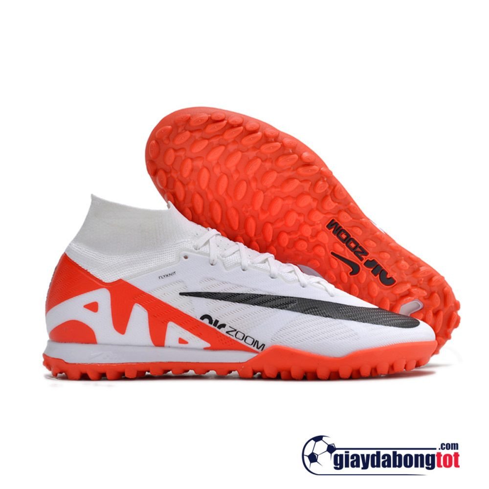 Phiên bản giày bóng đá Nike Superfly 9 Elite TF trắng đỏ vạch đen, mang lại hiệu suất cao trên sân cỏ nhân tạo
