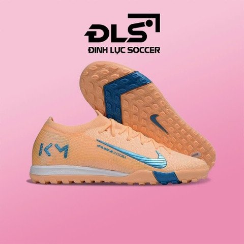 Phiên bản giày đá bóng Nike Vapor 16 Elite cam đào vạch xanh biển cổ lửng đế TF