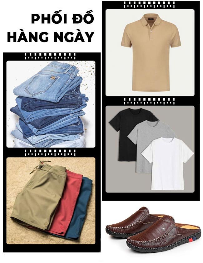 Phối đồ đa phong cách với giày sục nam hàng hiệu SA32 màu nâu, dễ dàng ứng dụng trong nhiều dịp.