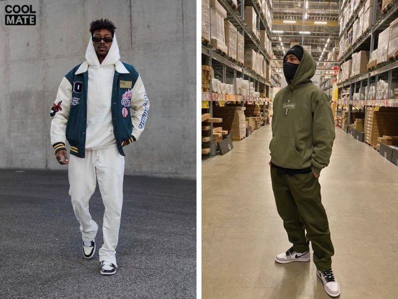 Phối đồ với giày Jordan và áo hoodie/sweater