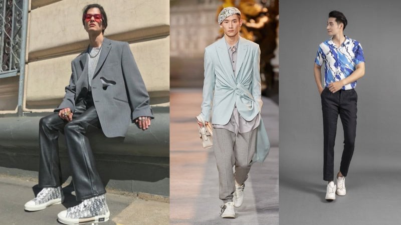 Phối đồ với giày sneaker nam theo phong cách đơn sắc