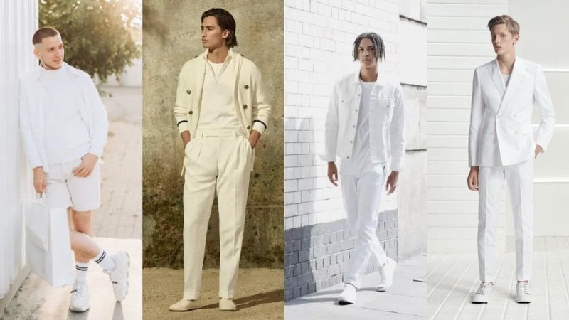 Phối đồ với giày sneaker trắng theo phong cách white-on-white