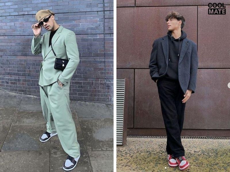 Phối giày Jordan với áo khoác blazer