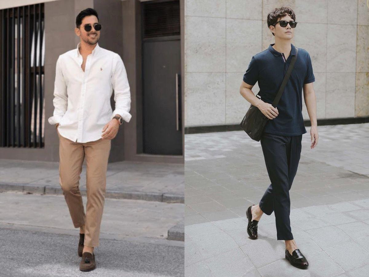 Phối giày Loafer với quần kaki mang lại phong cách trẻ trung cho phái mạnh Hà Nội