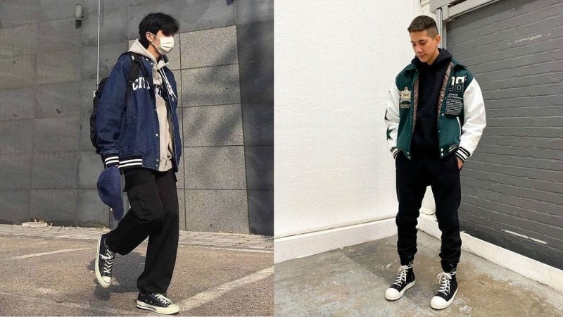 Phối giày sneaker nam với áo hoodie thoải mái