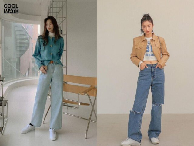 phối giày thể thao năng động với quần jean nữ cá tính