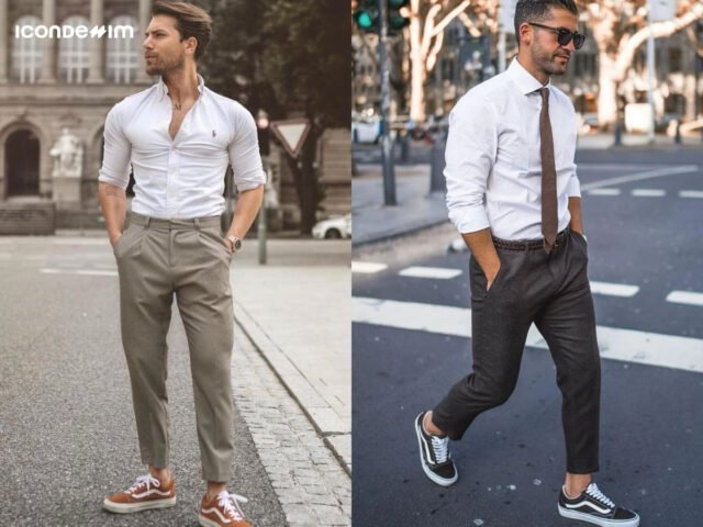 Phối quần âu với giày thể thao cực ăn ý và khác biệt
