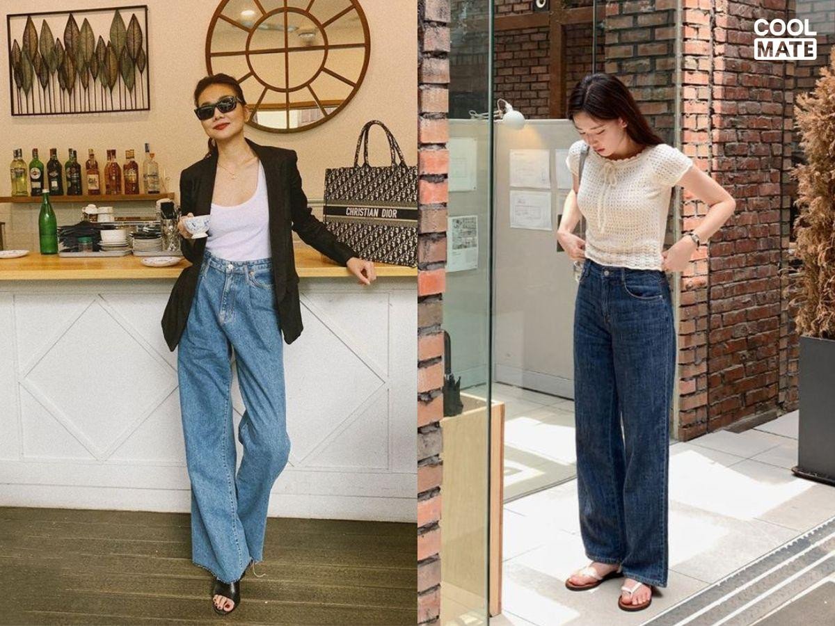 phối quần jeans và giày sandal theo phong cách đơn giản, thoải mái