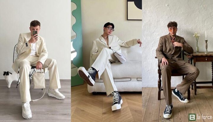 Phối vest nam cùng giày thể thao Jordan phong cách hiện đại