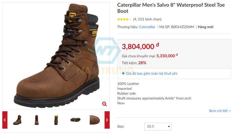 Phong cách bụi bặm của giày bảo hộ Caterpillar