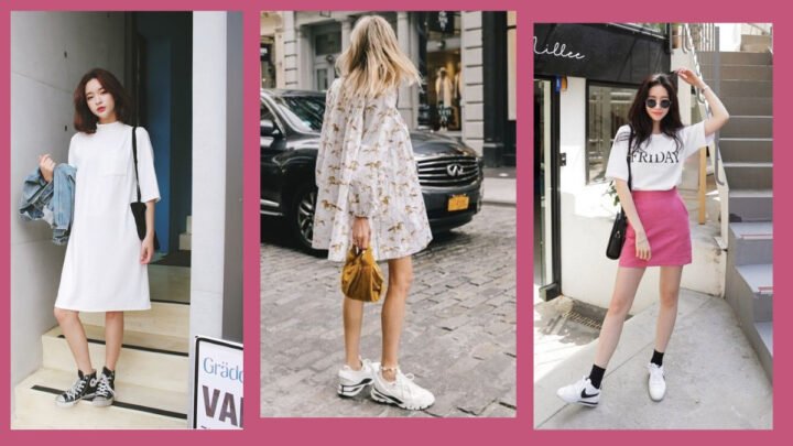 Phong cách mix giày sneaker với váy thời thượng cho phái nữ
