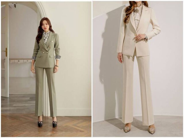 Phụ nữ phối vest đen với sandal cao gót quai mảnh