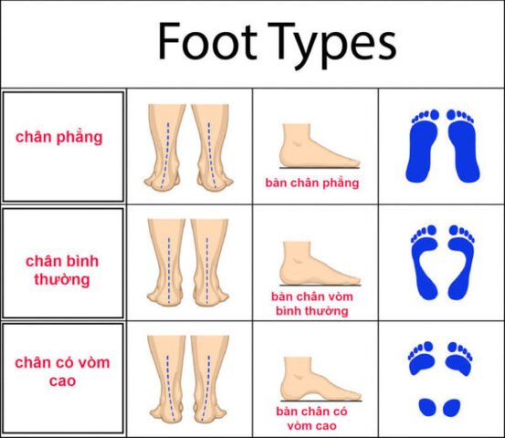 Phương pháp chọn giày tập gym nữ phù hợp theo ba dáng bàn chân