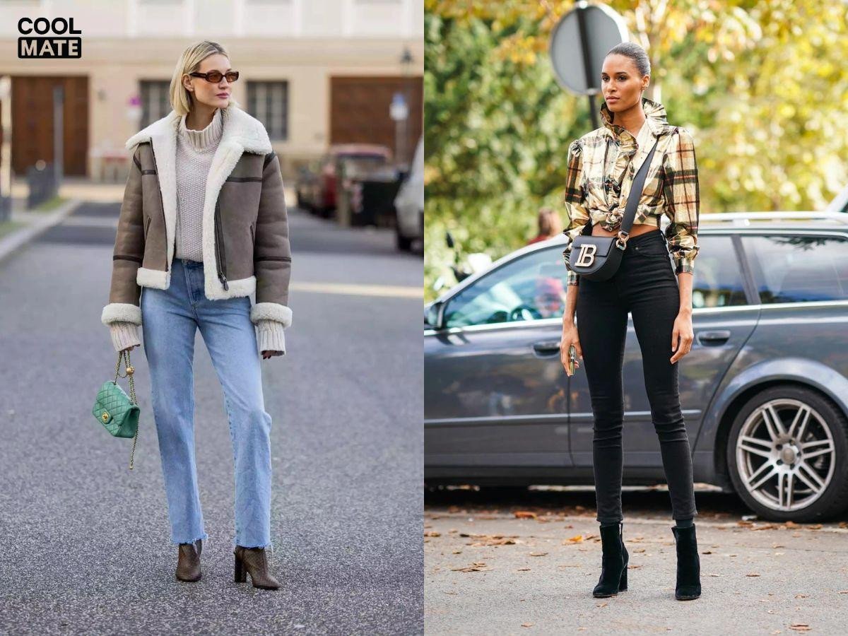 quần jeans và giày boots là một combo vừa cổ điển, vừa sang trọng