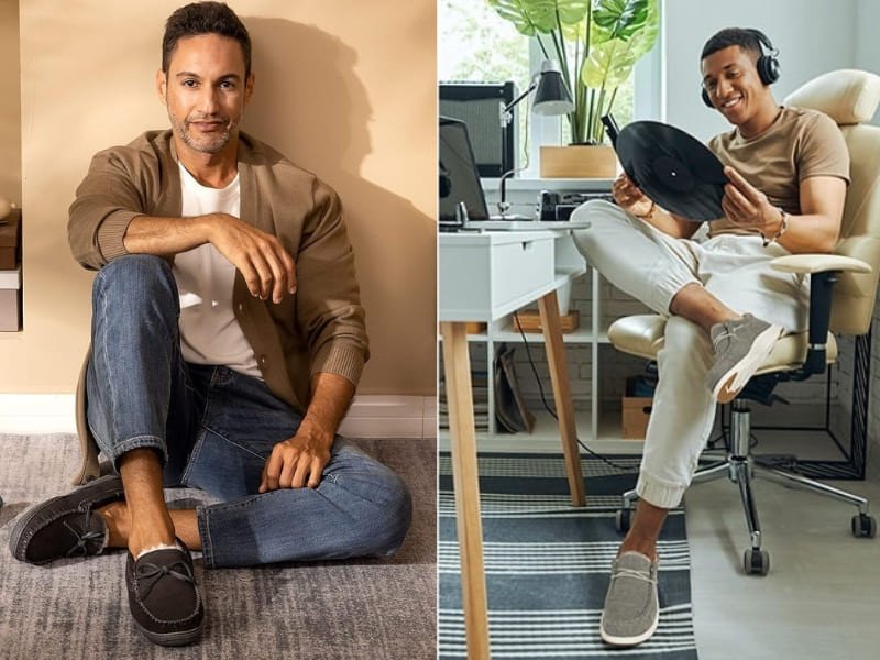 Quý ông diện quần jean slim-fit và giày Moccasin nâu thoải mái