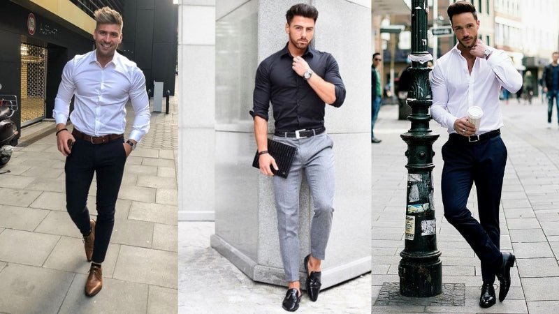 Quý ông lịch lãm với quần âu và giày tây da bóng