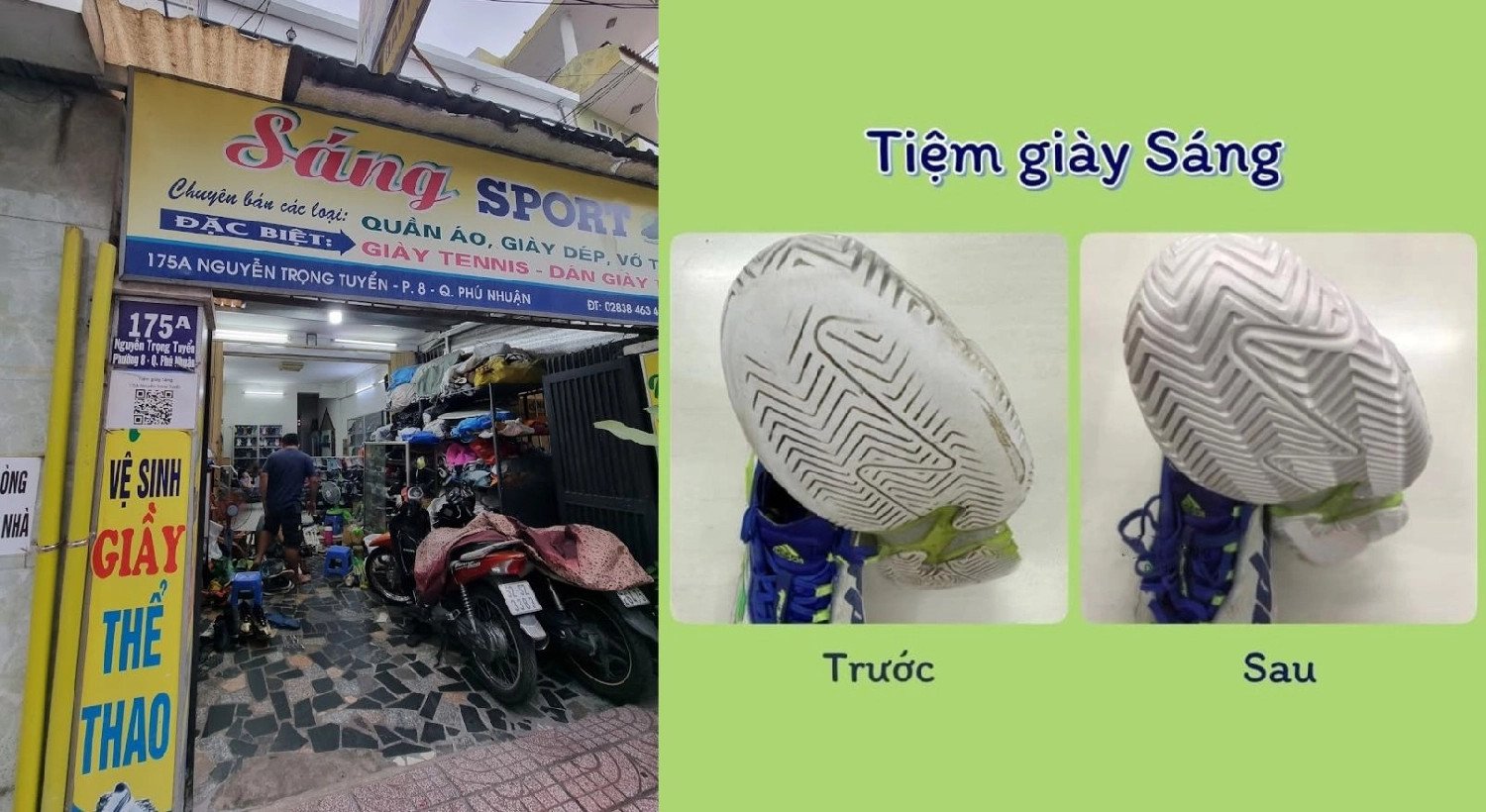 Quy trình dán đế giày thể thao chuyên nghiệp tại Sáng Sport, đường Nguyễn Trọng Tuyển