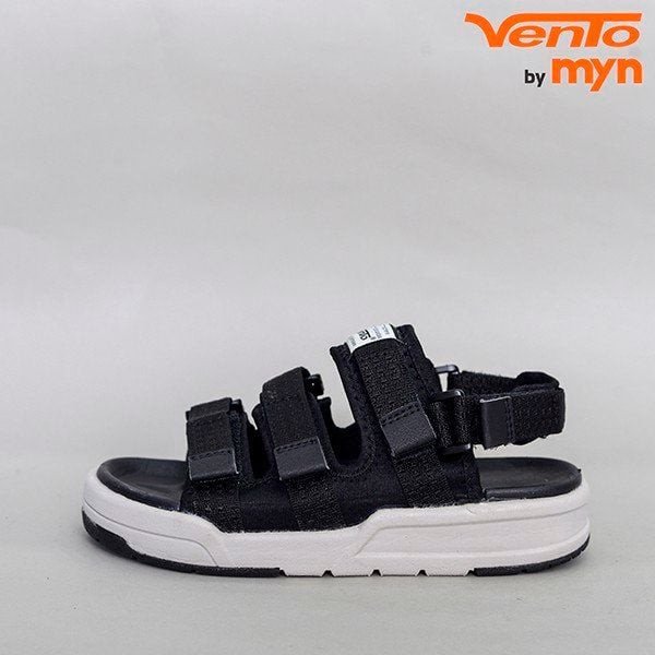 Sandal nữ cá tính 1001 Black Collection với 3 quai ngang đen