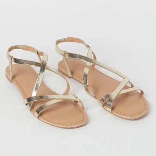 Sandal quai mảnh màu trắng, thoải mái và năng động cho giày nữ cỡ 34