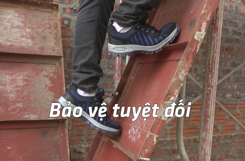 Sơ đồ cấu tạo chi tiết giày bảo hộ Kingsman với các lớp vật liệu an toàn