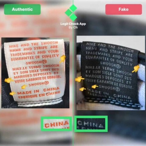So sánh tem lưỡi gà giày Air Jordan 1 chính hãng và hàng giả