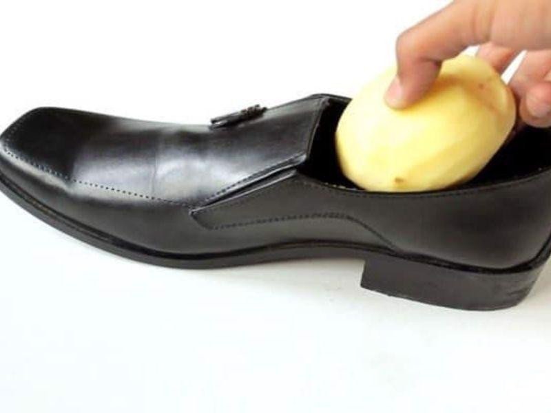 Sử dụng khoai tây làm mềm giày da và sneaker